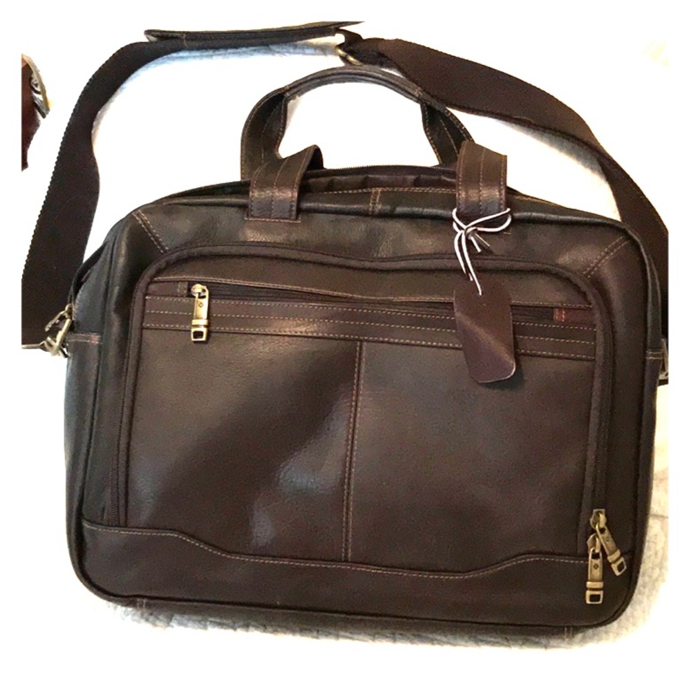 Samsonite Leather Toploader Laptop Briefcase